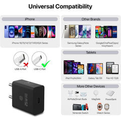 25W Samsung Charger Adapter USB Type C for Samsung Galaxy Z Fold 6/5/4,Z Flip6/5/4, S25/S24/S24+/S24 Ultra, S23/S23+/S23 Ultra/S23 FE with PD 3.0 Fast Charging