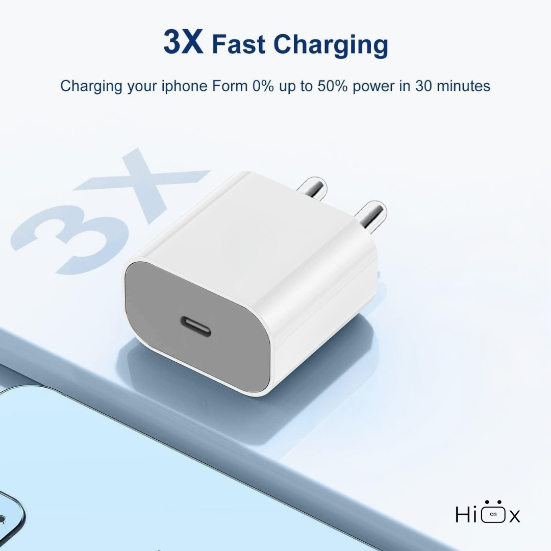 HIENX 20W Fast Charger for iPhone – USB-C PD Wall Adapter Compatible with iPhone 15, 14, 13, 12 Series