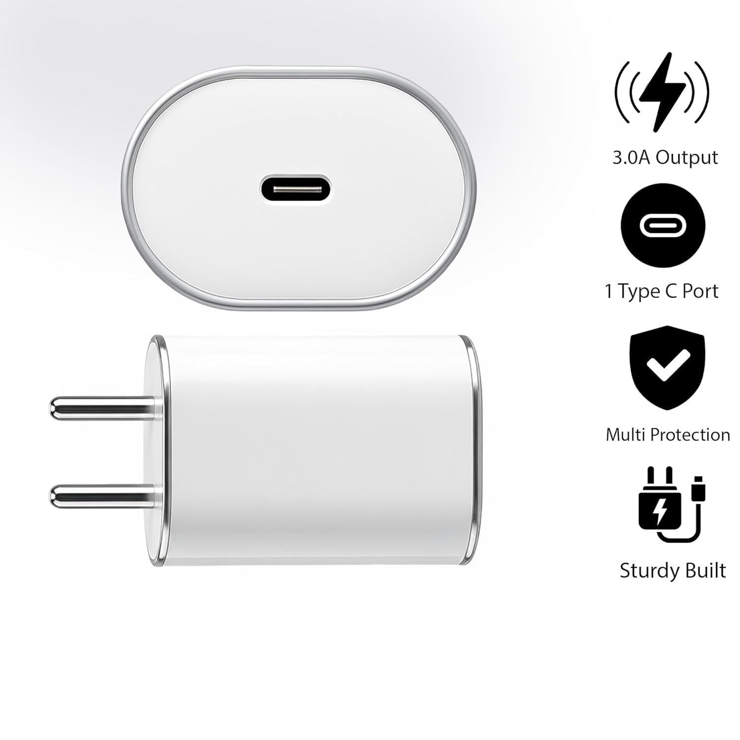 HIENX 33W Fast Charging Type-C Adapter – PD Rapid Charger with 3A Output & Multi-Protection